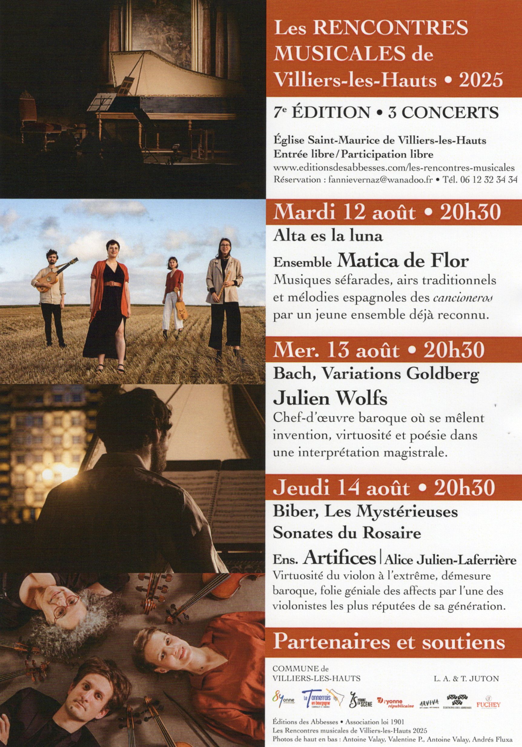 VILLIERS LES HAUTS-les rencontres musicales 12 au 14 08 25