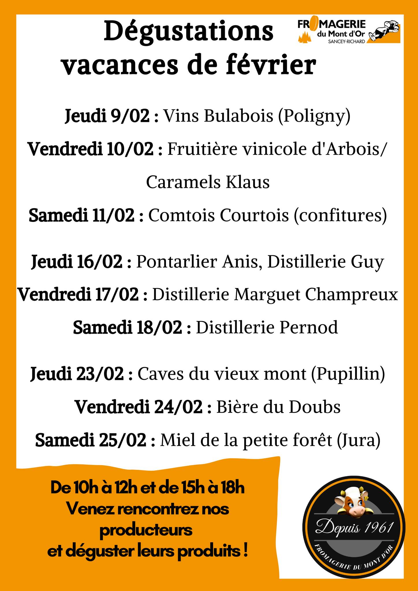 Vacances février - Dégustations - Métabief