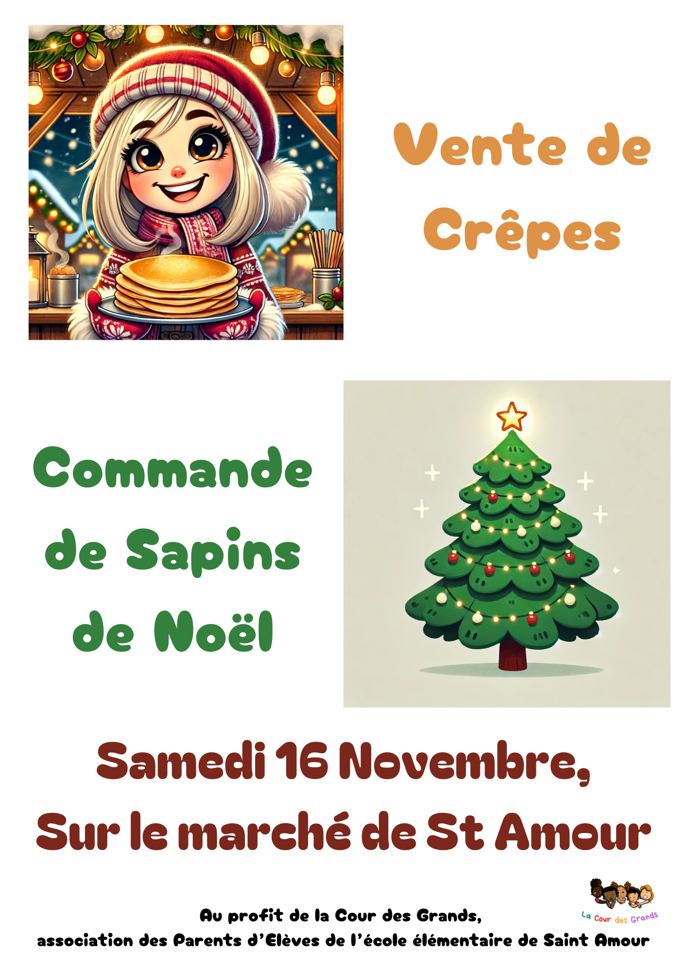 Vente de crêpes et Commande de sapins de Noël - 1