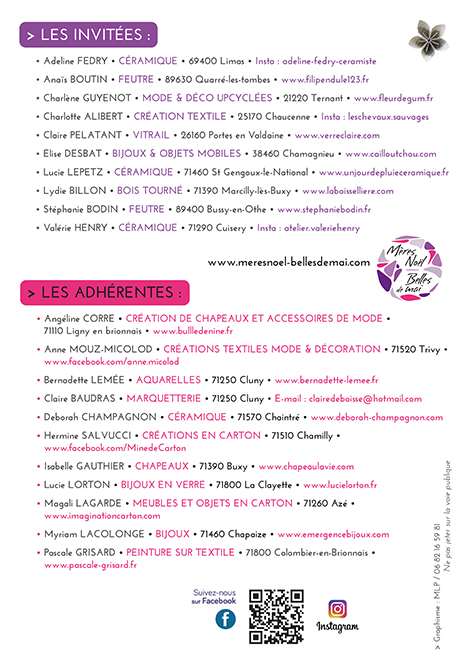 liste des exposantes