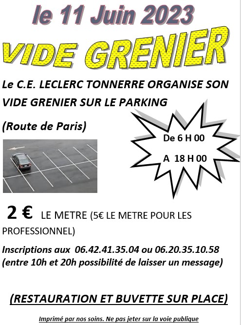 Vide-grenier Tonnerre 11 juin