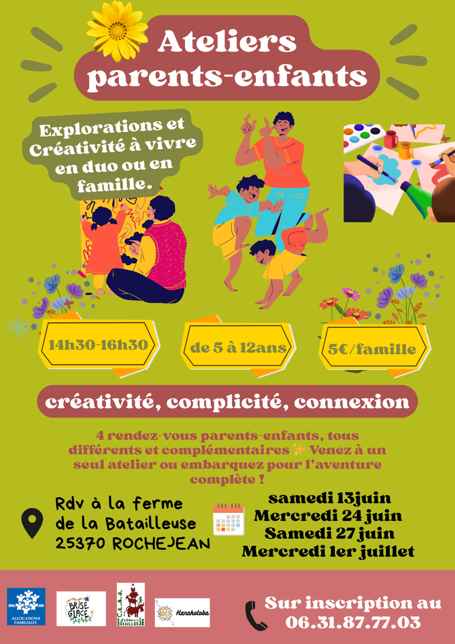 Ateliers Parents-Enfants : Explorations et créativité à vivre en duo ou en famille