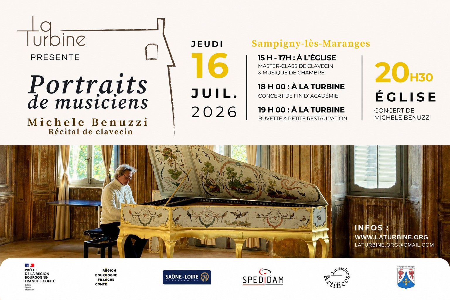 Concert Portraits de Musiciens, récital de clavecin de Michele Benuzzi