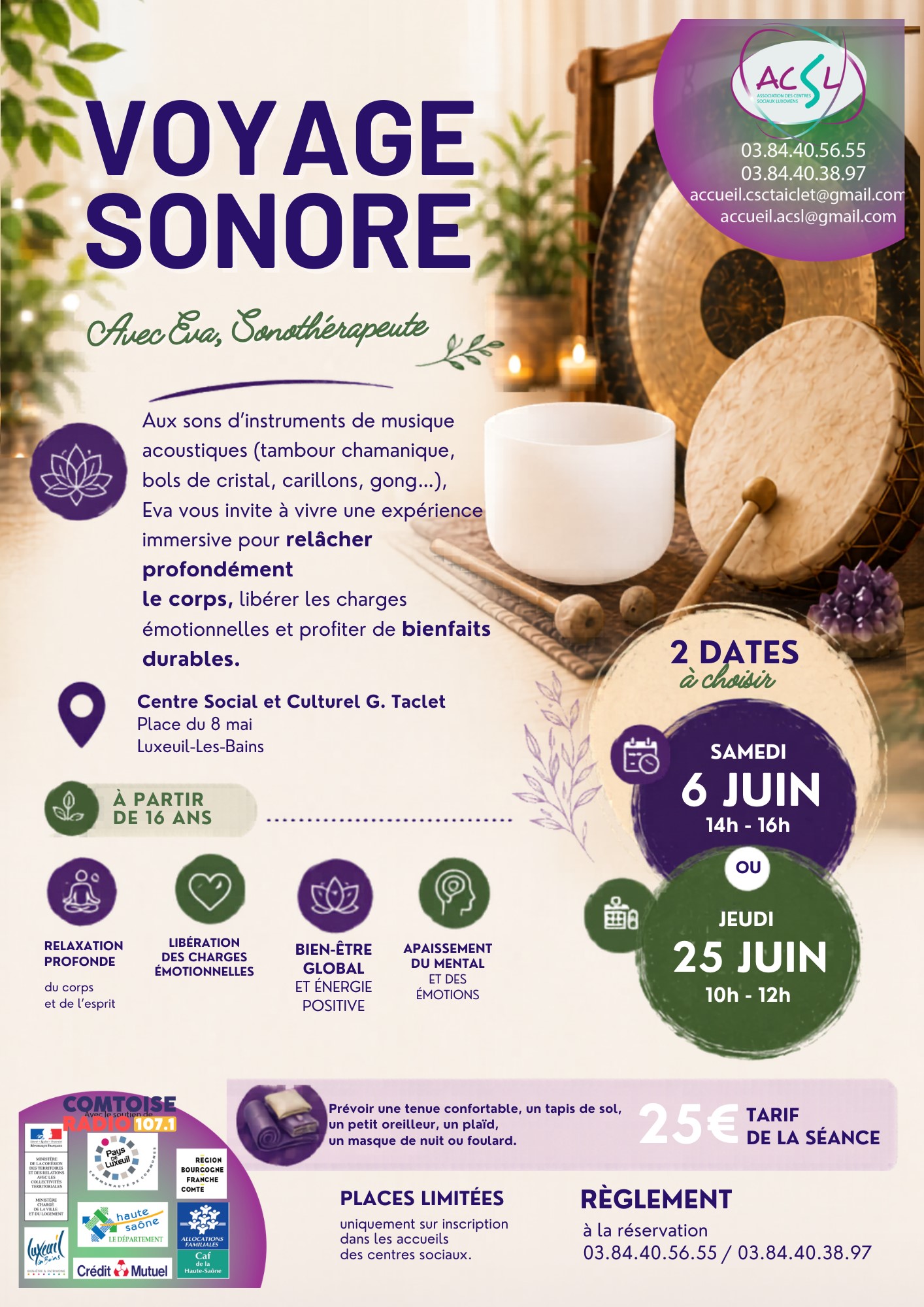 Voyage sonore avec Eva, Sonothérapeute