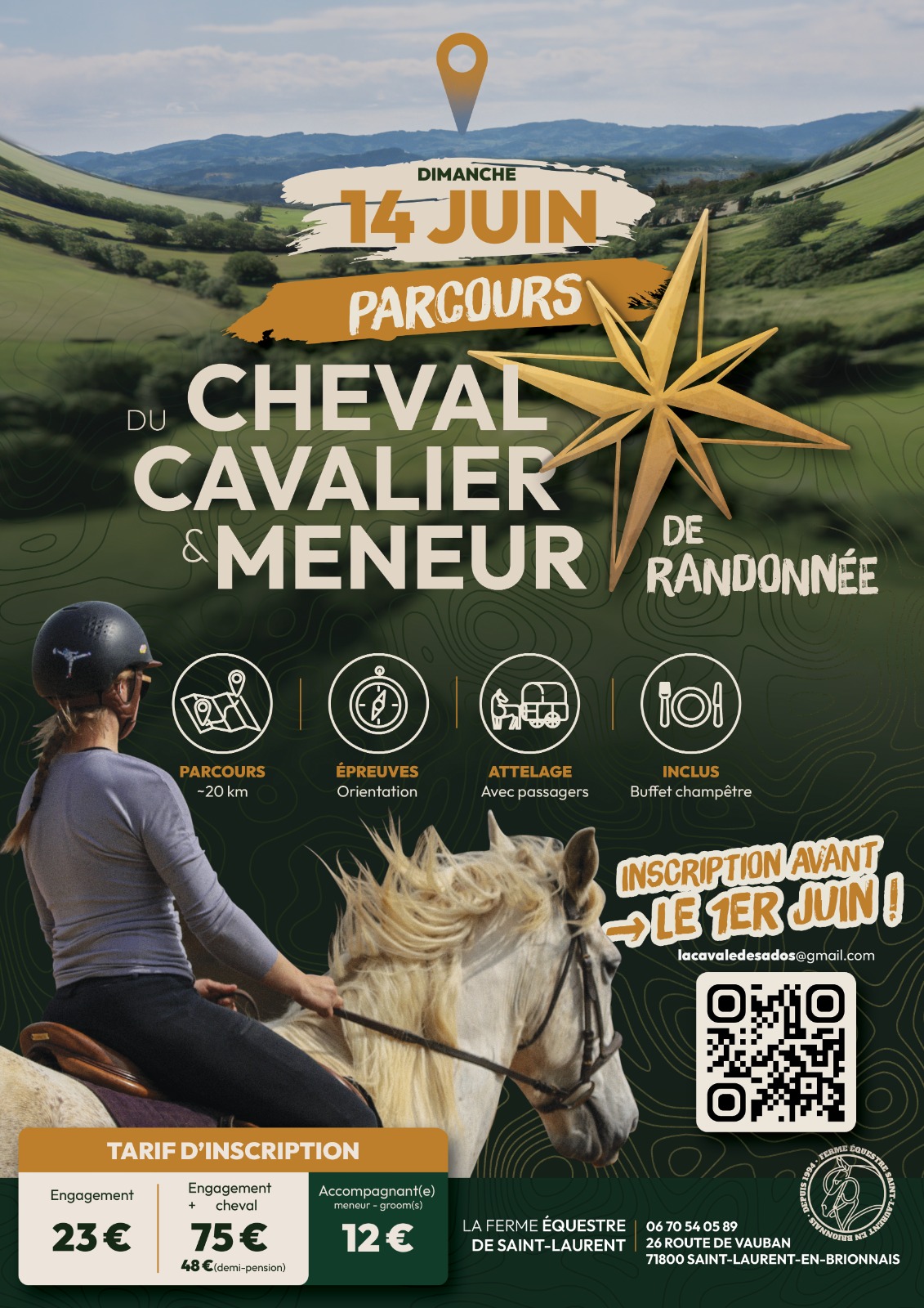Parcours d'orientation pour cavaliers et attelages