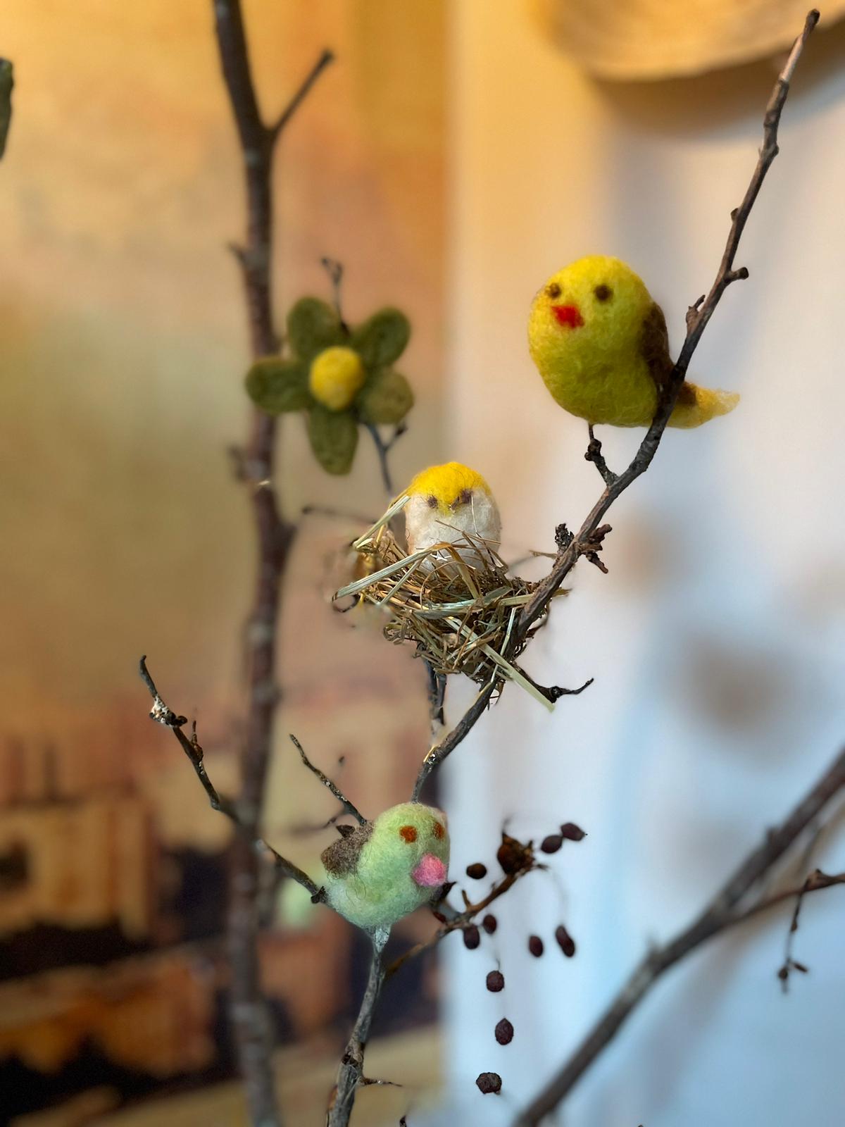 oiseaux laines feutrées