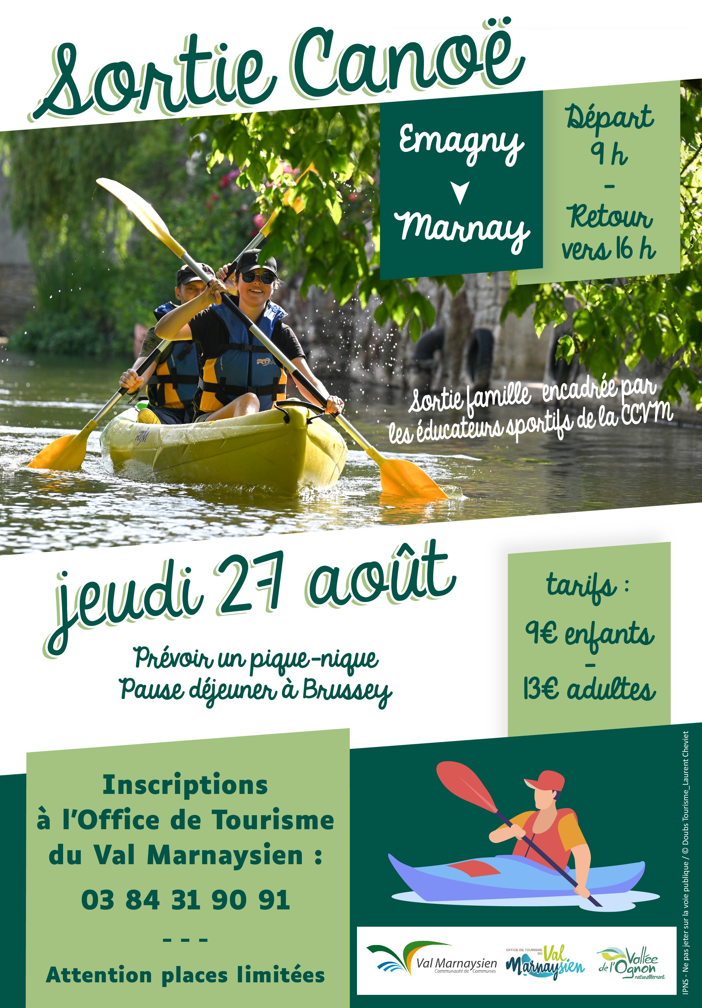 Sortie Famille : descente de l'Ognon en canoë