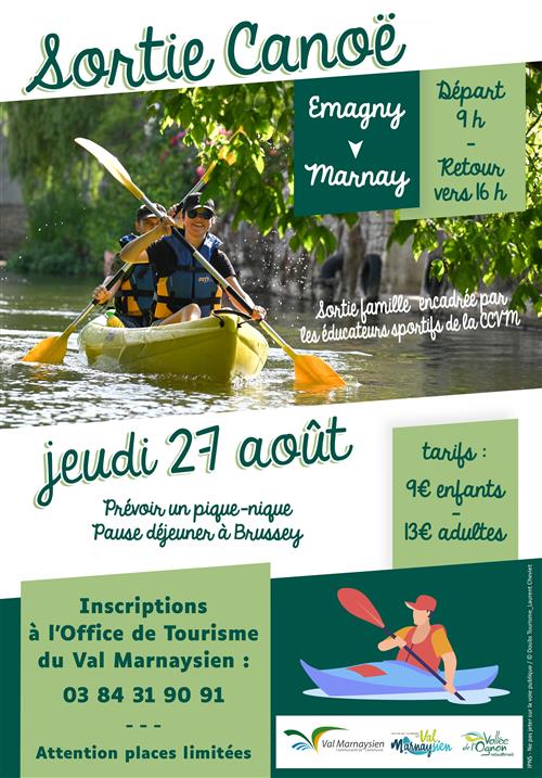 Sortie Famille : descente de l'Ognon en cano&euml;