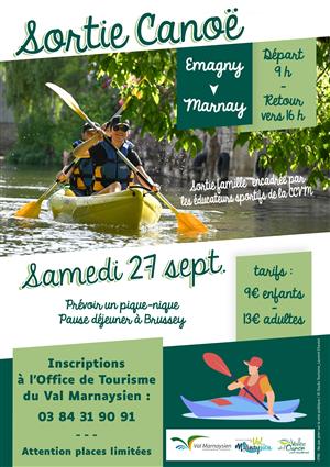 Sortie Famille : descente de l'Ognon en canoë
