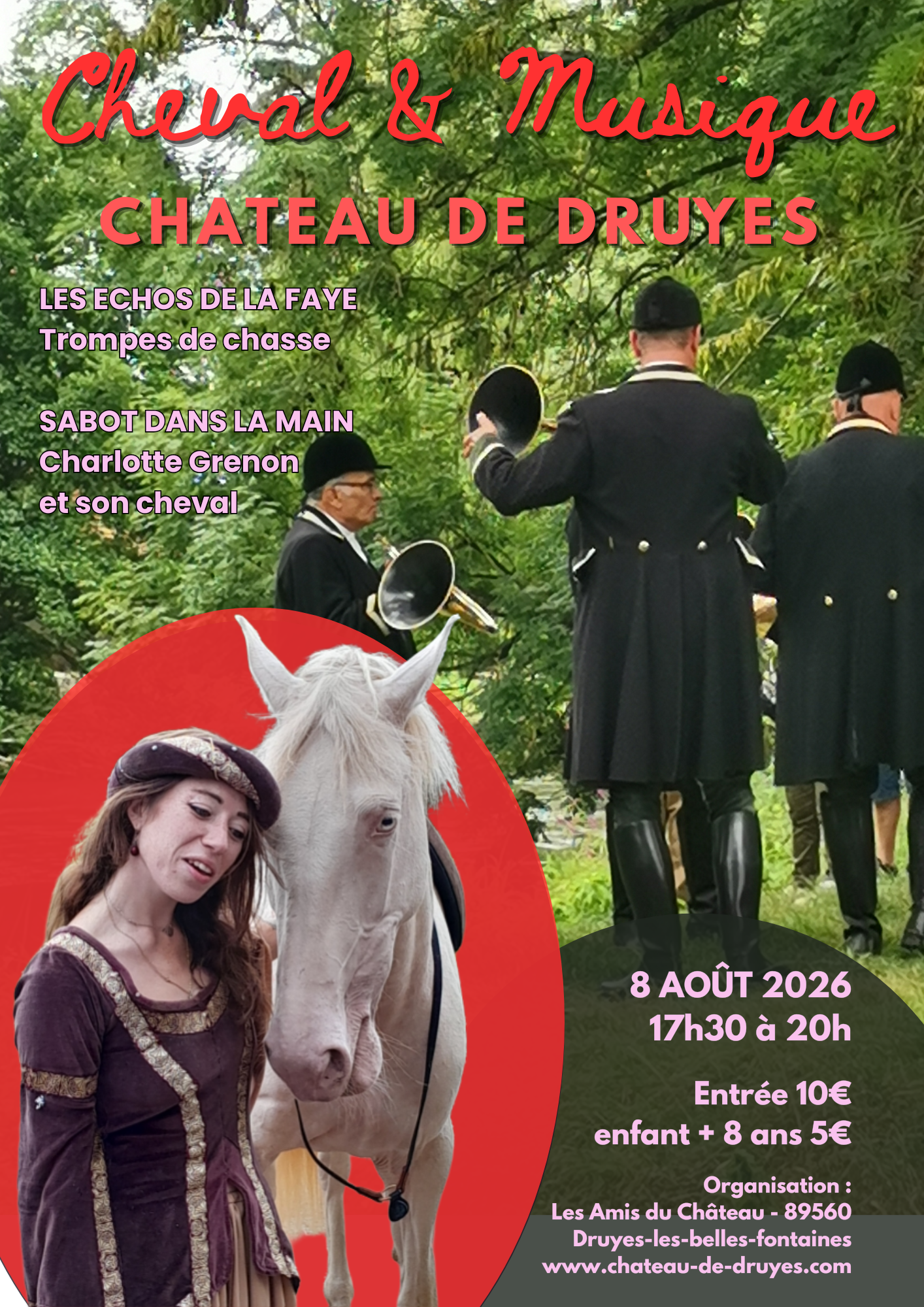 Spectacle équestre et trompes de chasse au Château de Druyes