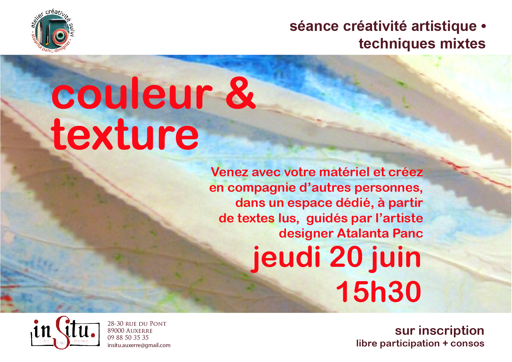 SÉANCE CRÉATIVITÉ ARTISTIQUE COULEUR & TEXTURE