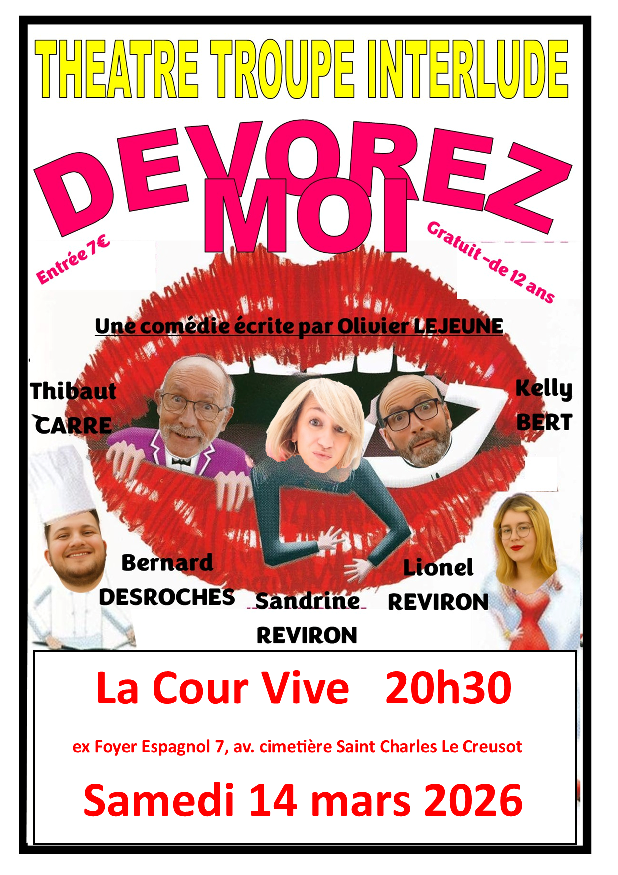 Représentation de théâtre : "Dévorez-moi" par la troupe Interlude