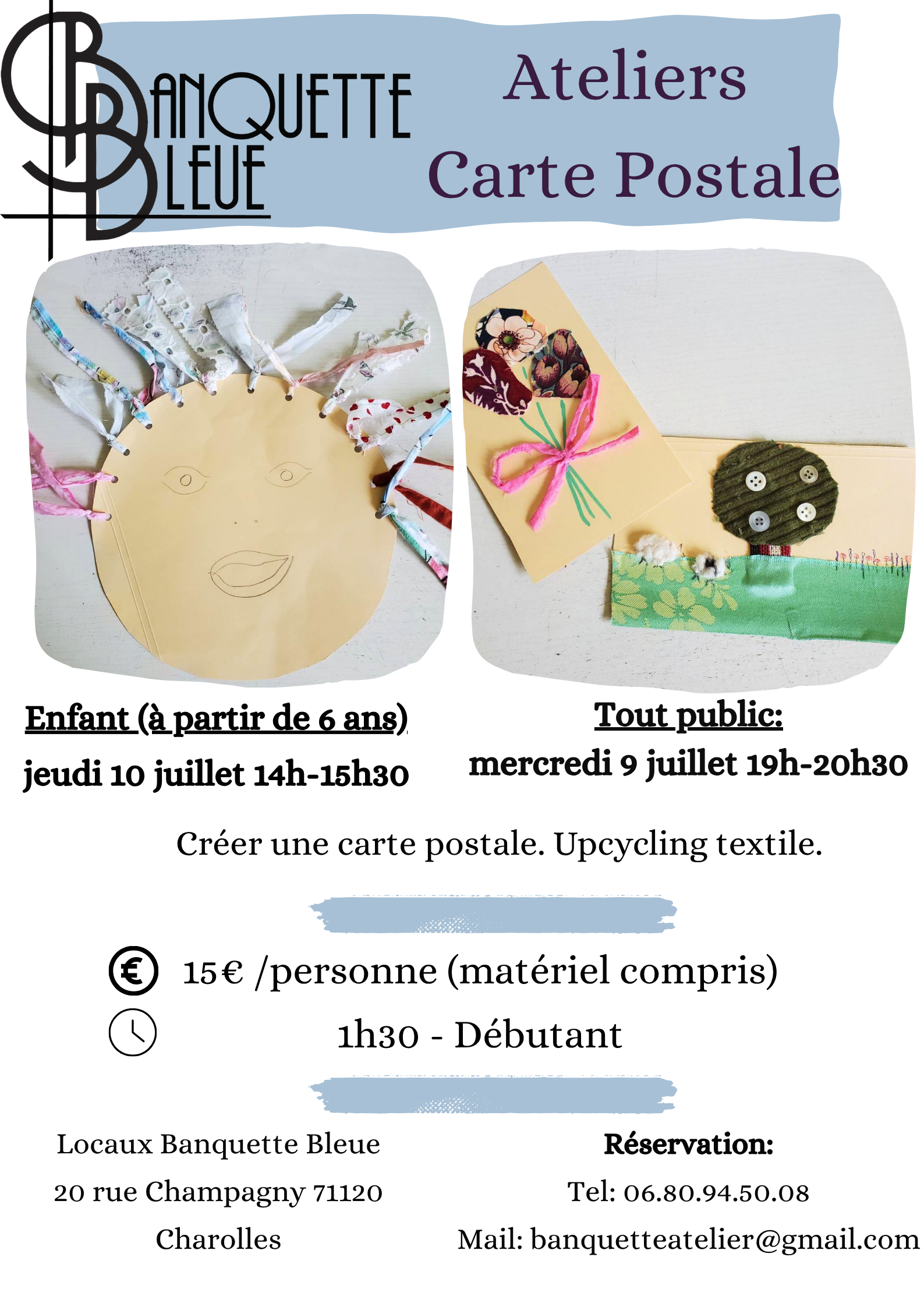 affiche atelier carte postale