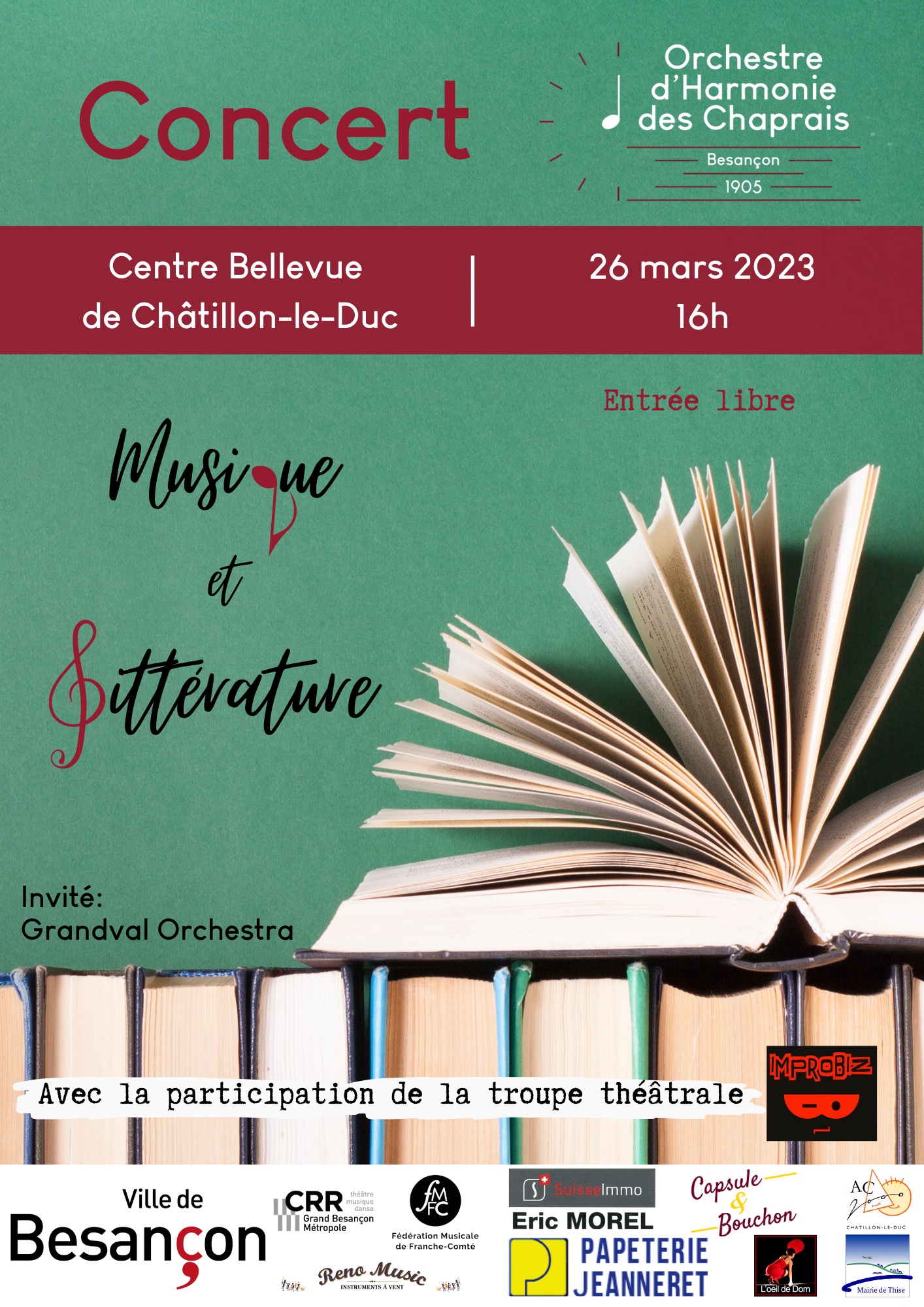 Affiche Chatillon Littérature - AFFICHE CONCERT LITTERATURE