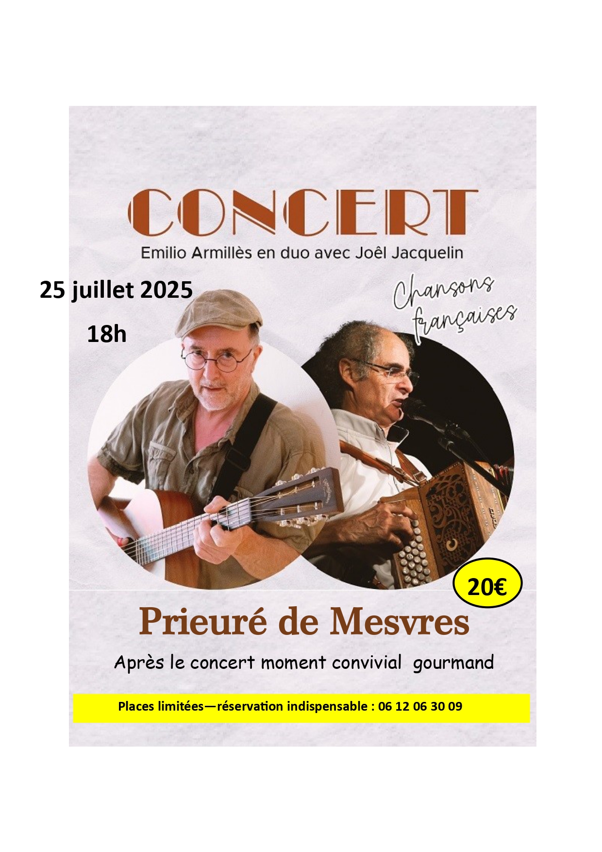 Affiche du concert prieuré de Mesvres