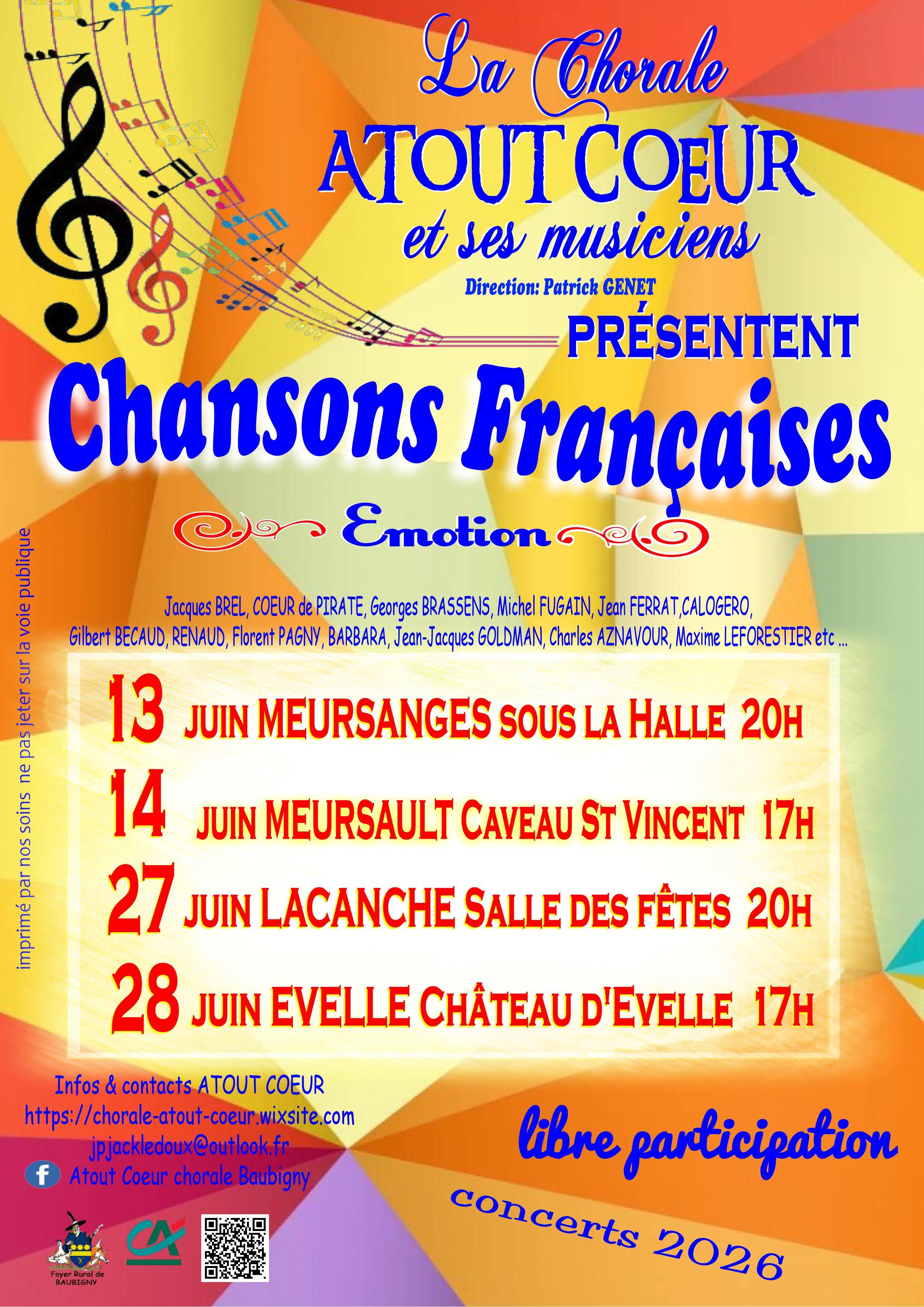 Chorale Atout Cœur : Chansons françaises émotion