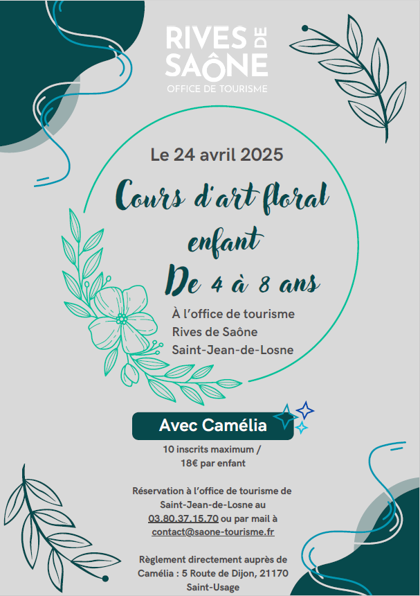 affiche cours art floral enfant