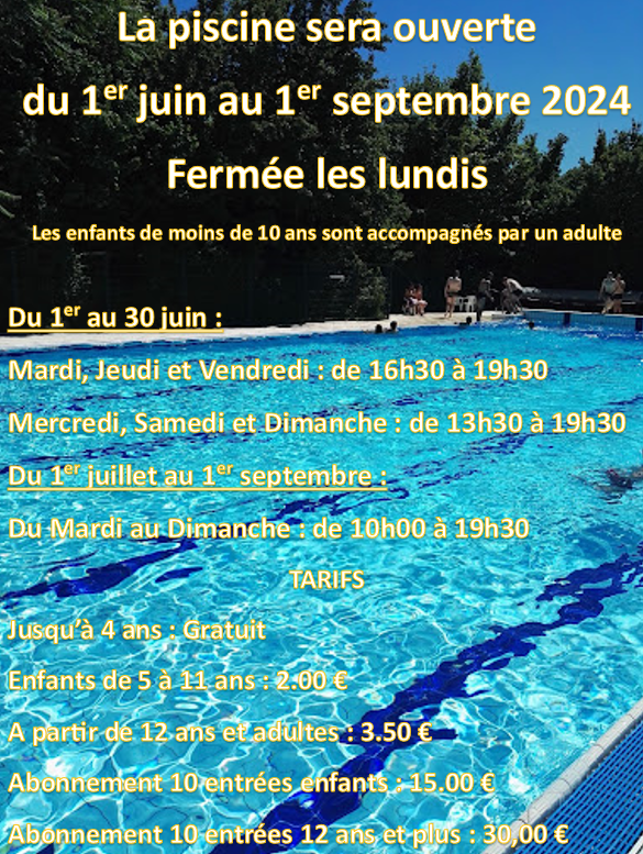 affiche piscine 2024