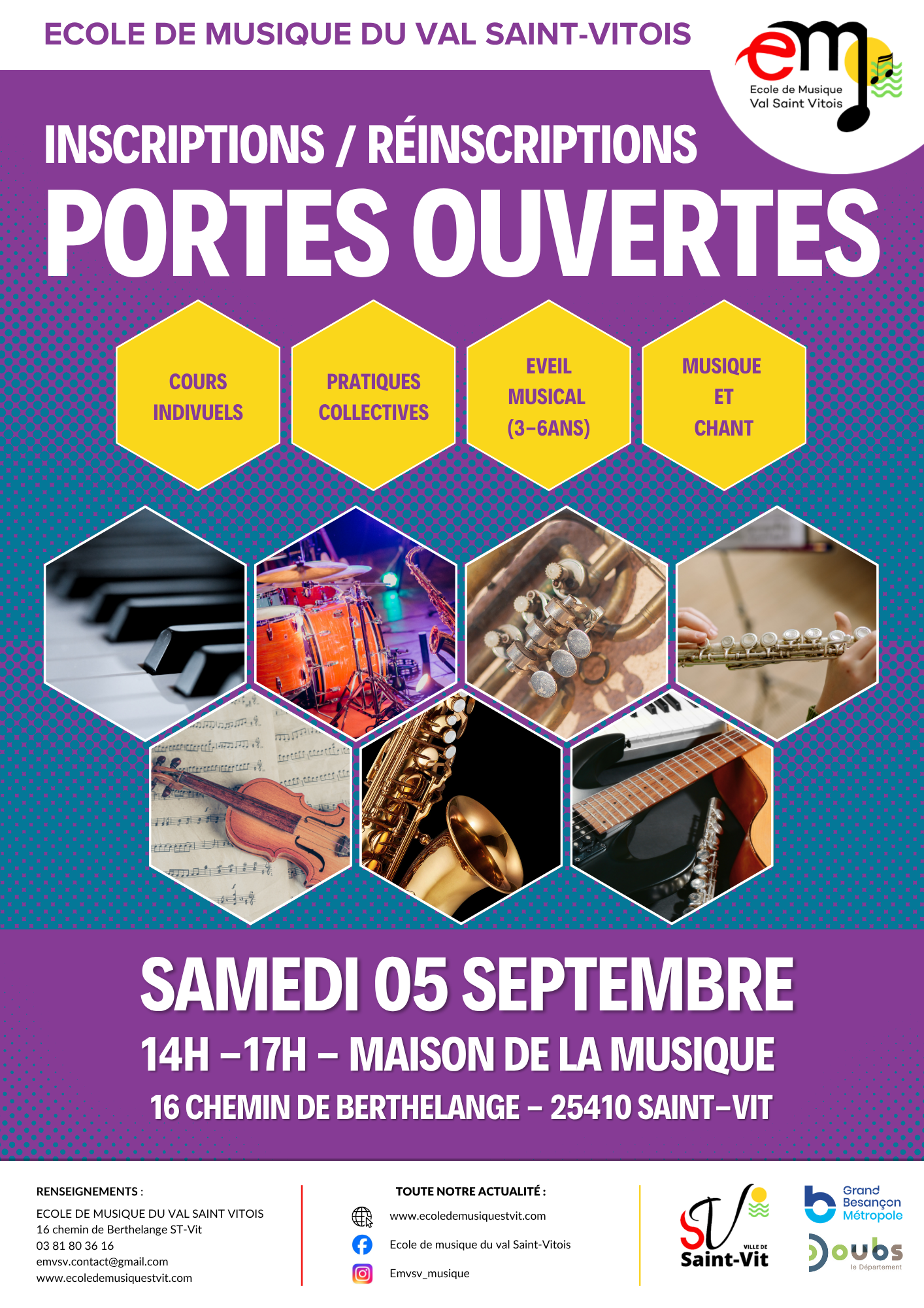 Portes ouvertes École de Musique du Val Saint-Vitois