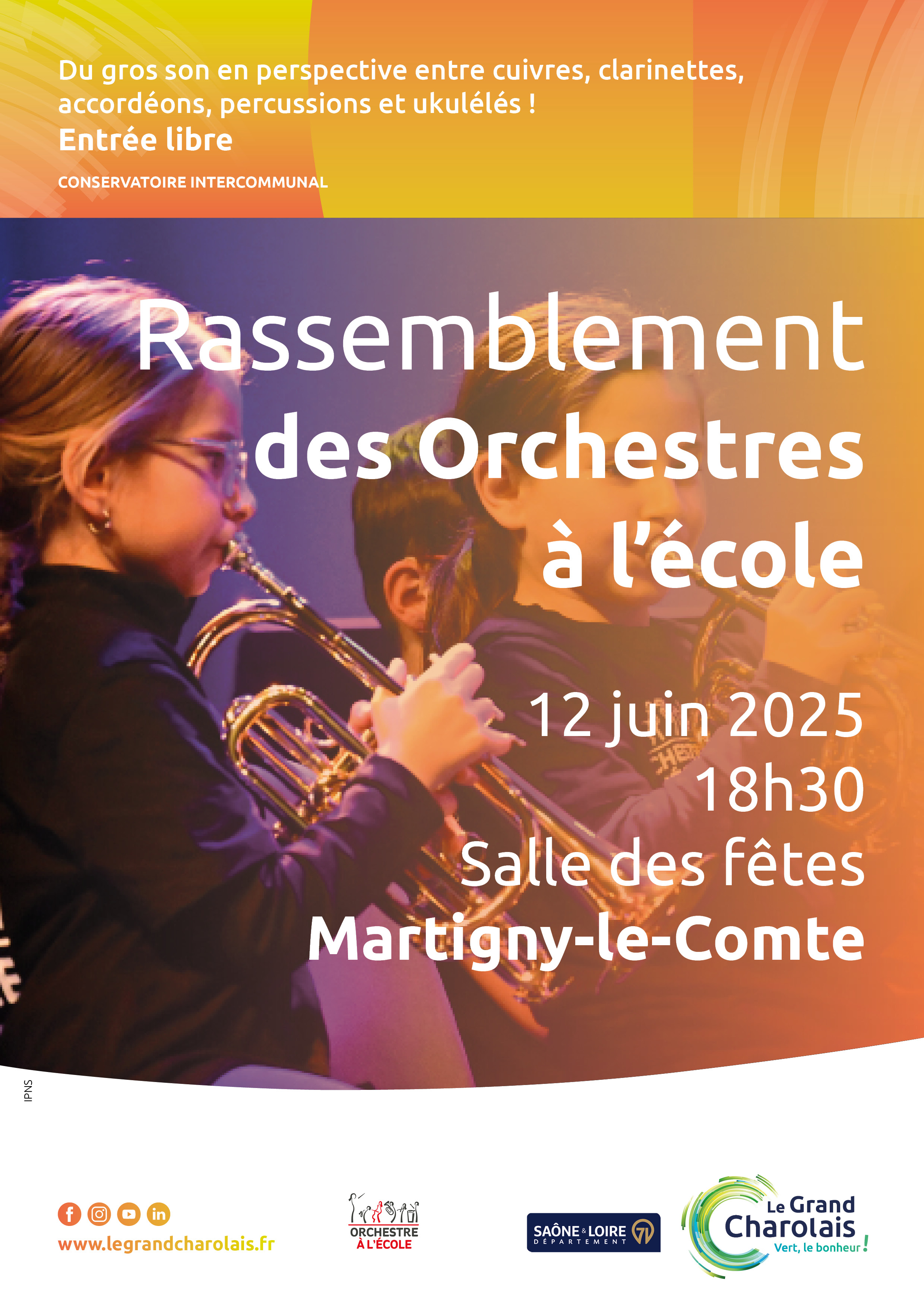 Affiche Concert «Rassemblement des orchestres à l'école»