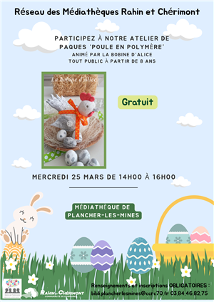 Atelier de Pâques " Poule en polymère"