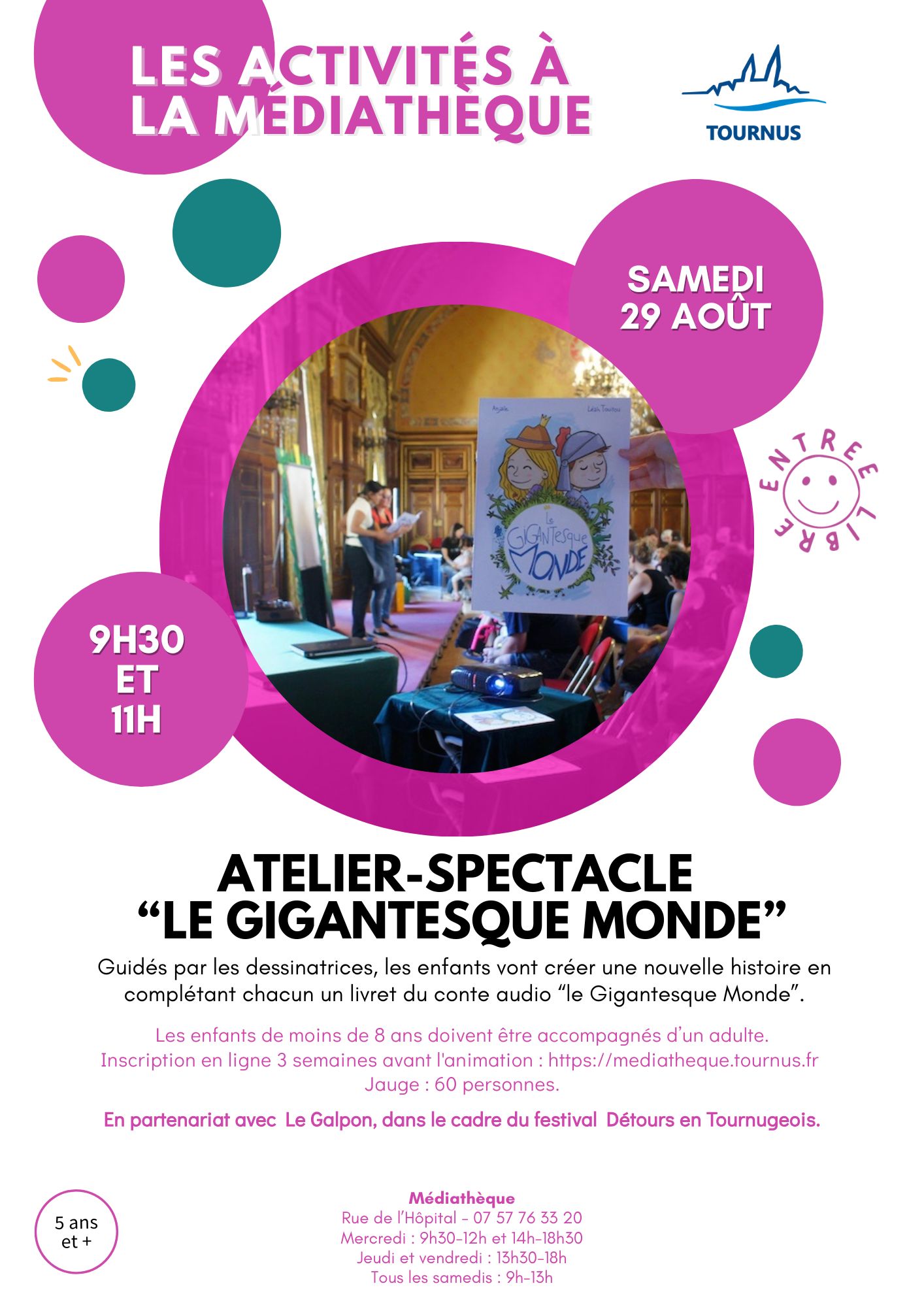 Activités à la médiathèque : atelier-spectacle « Le Gigantesque Monde »