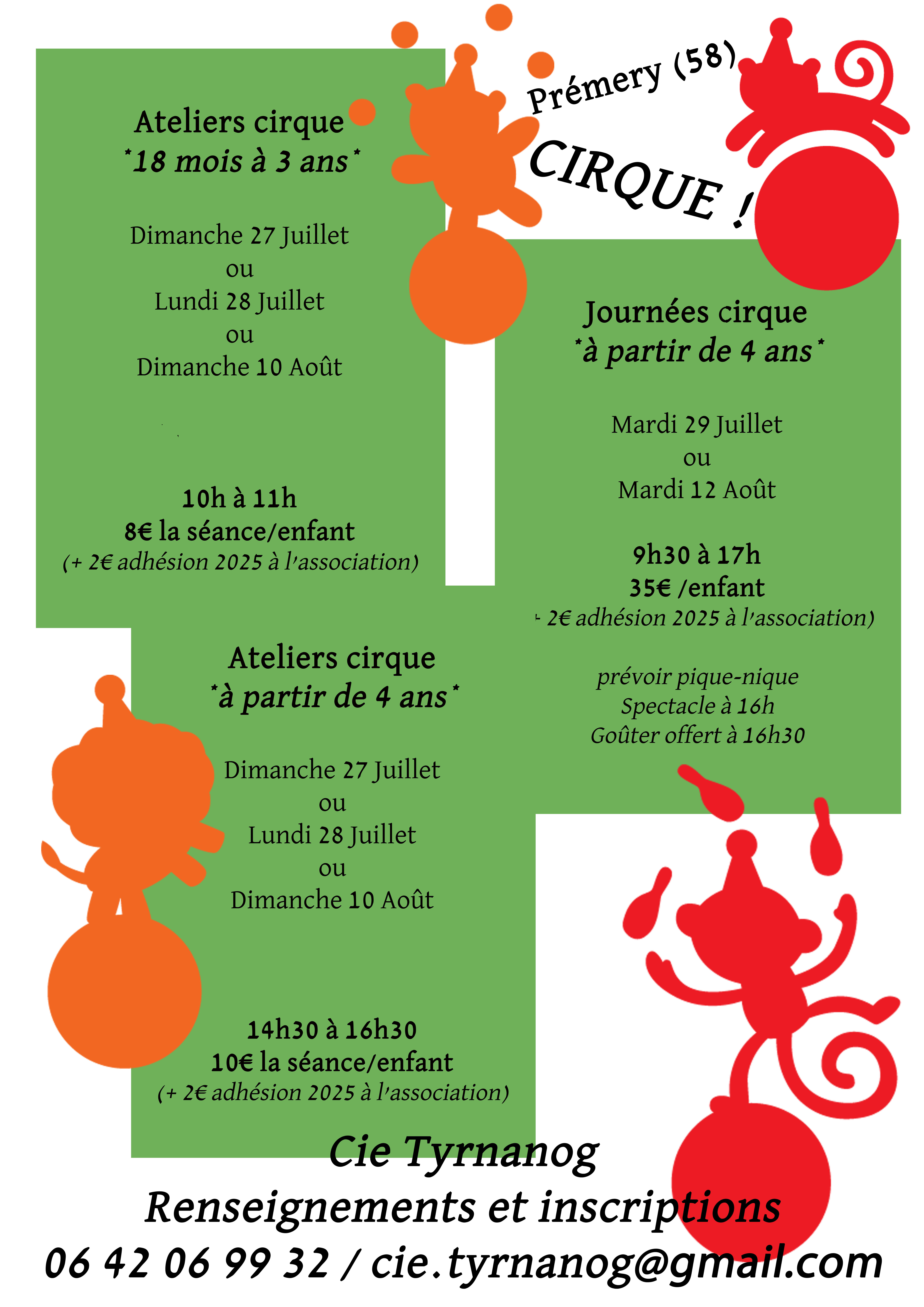 ateliers cirque été 2025