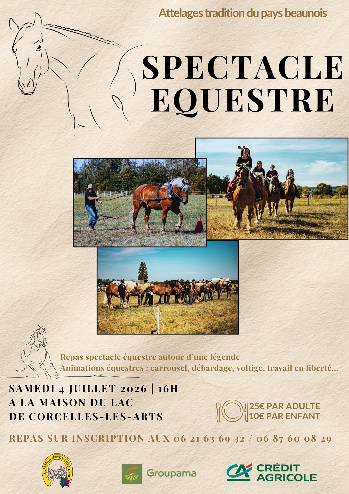 Spectacle équestre, avec les Attelages de Côte d'Or