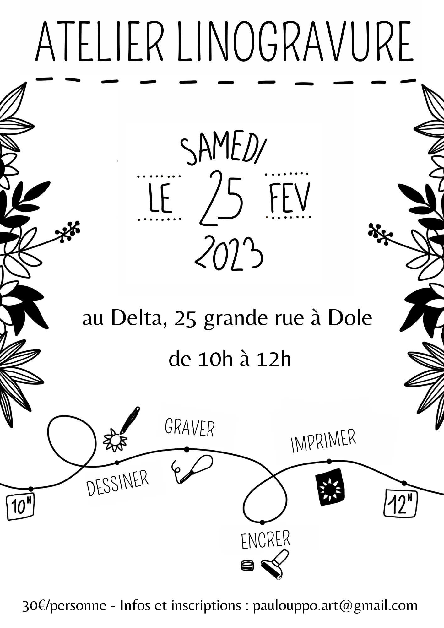Affiche atelier linogravure