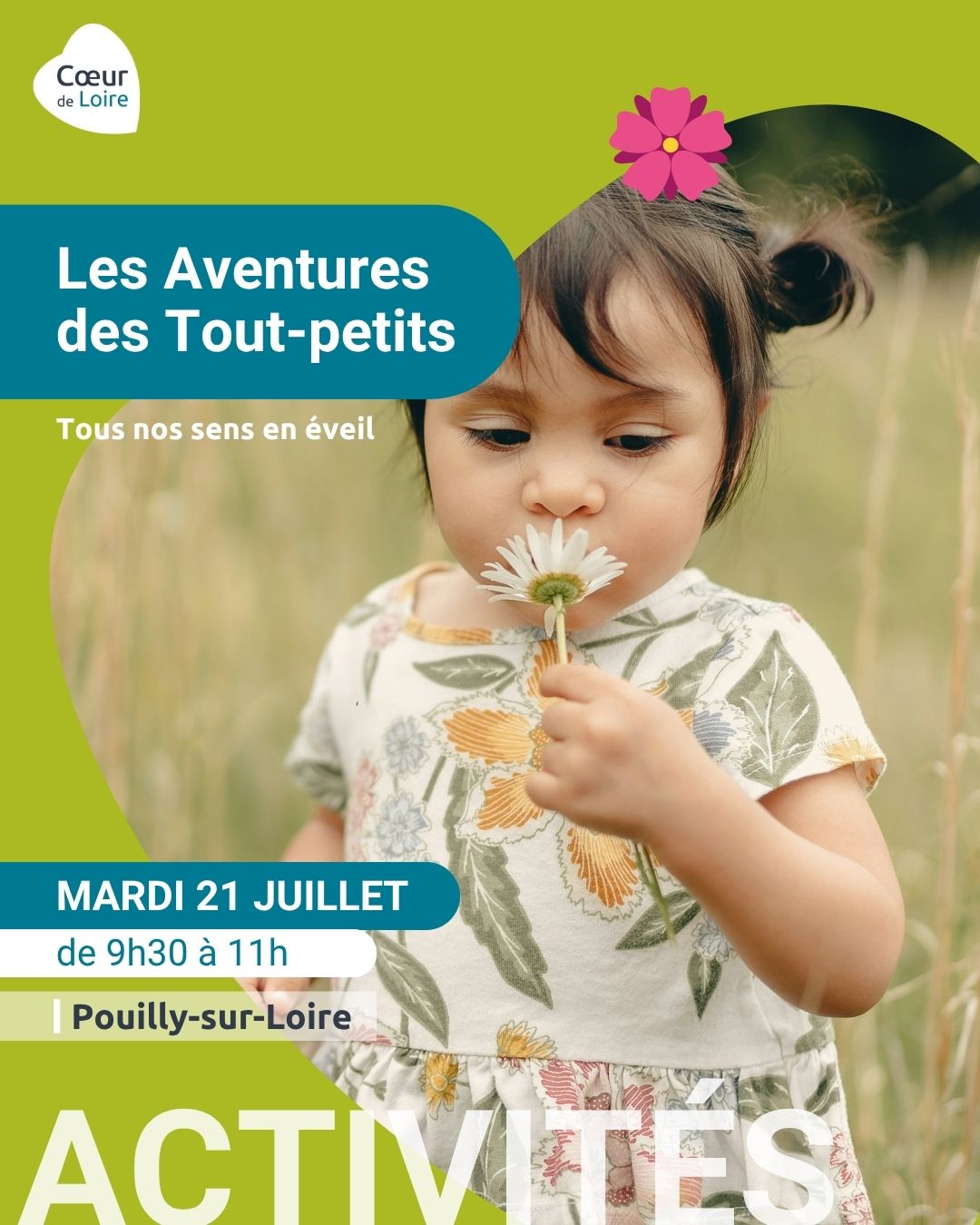 Les Aventures des Tout-petits - matinée nature pour les moins de 6 ans - spéciale "Tous nos sens en éveil"