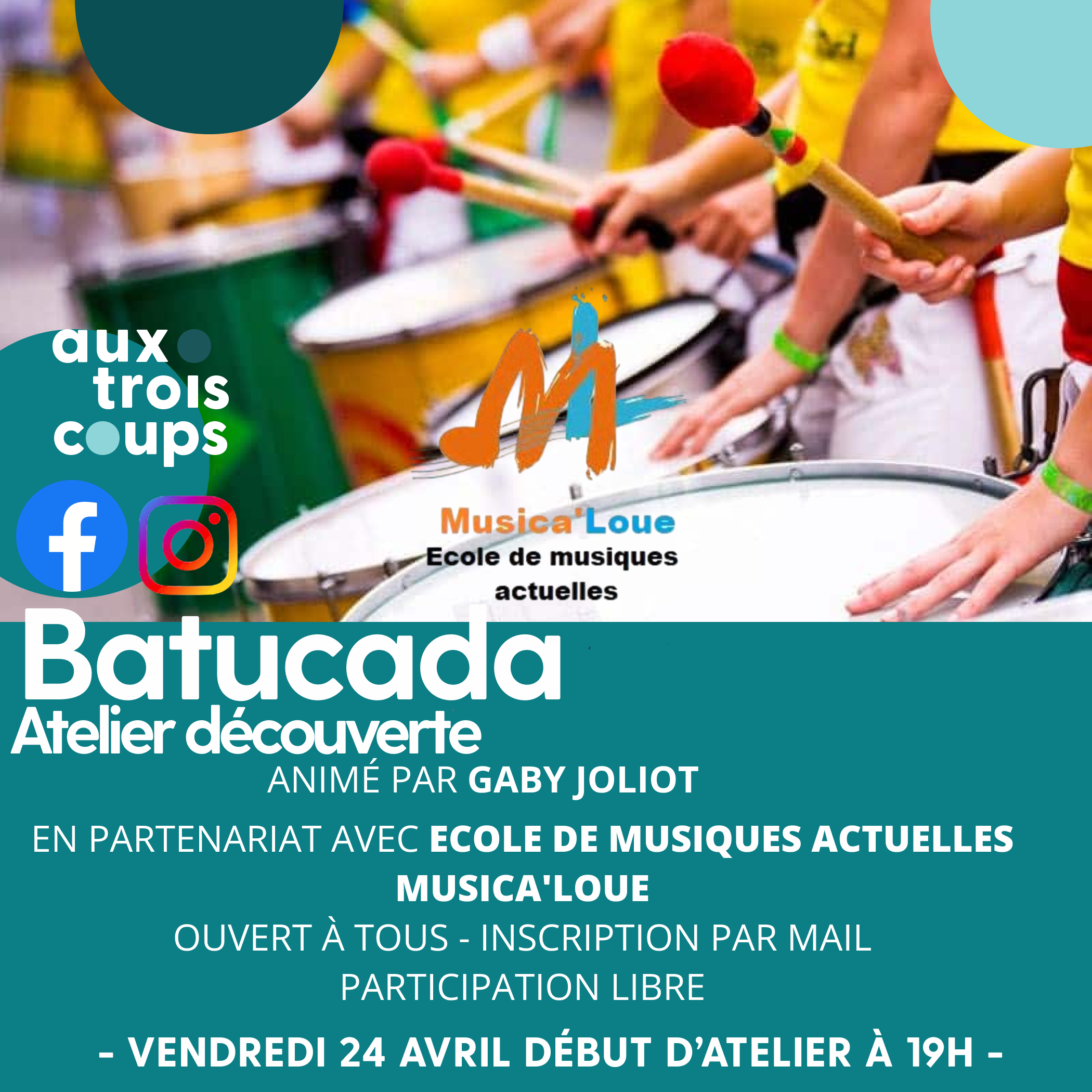 Atelier découverte de la batucada — visuel événement