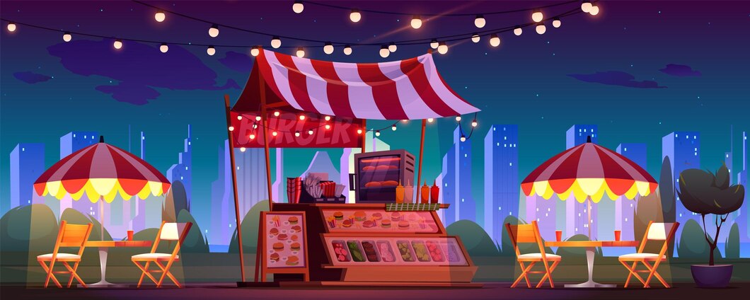 Marché nocturne.