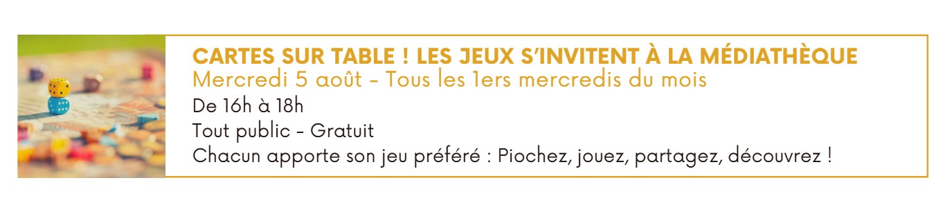 Cartes sur tables ! les jeux s'invitent à la médiathèque