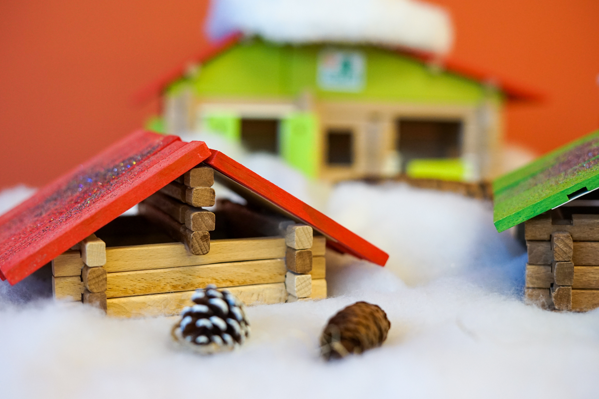 chalet sous la neige
