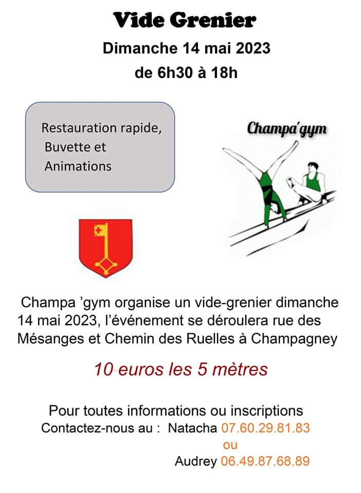 champa gym vide grenier 14 mai 2023