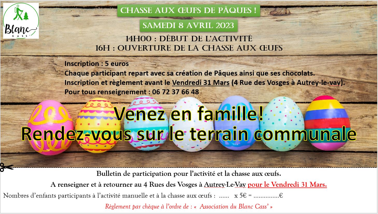 chasse aux oeufs AUTREY 08 avril