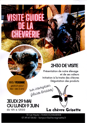Visite guidée de la chèvrerie "La Chèvre Grisette".