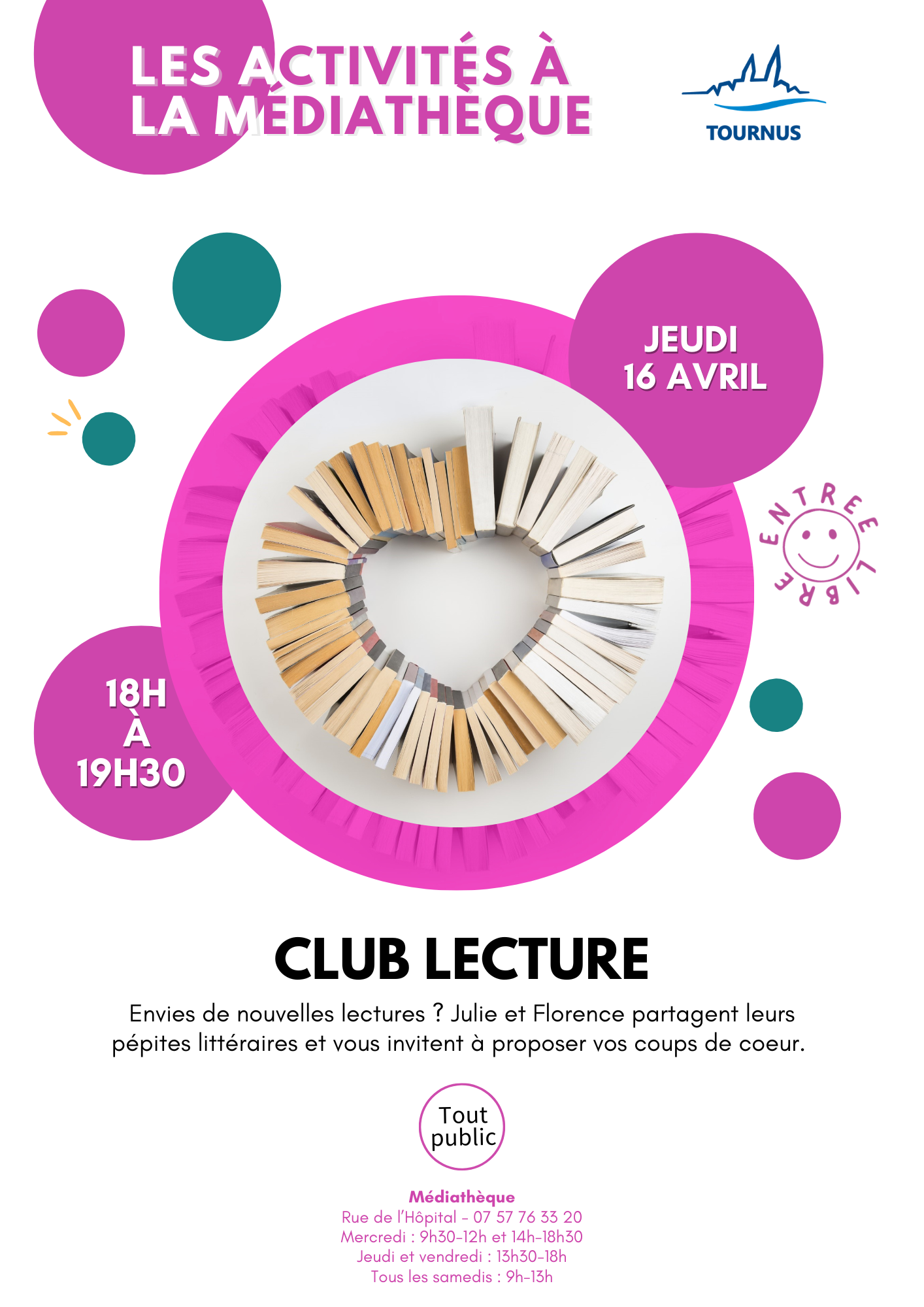 Activités à la médiathèque : club lecture