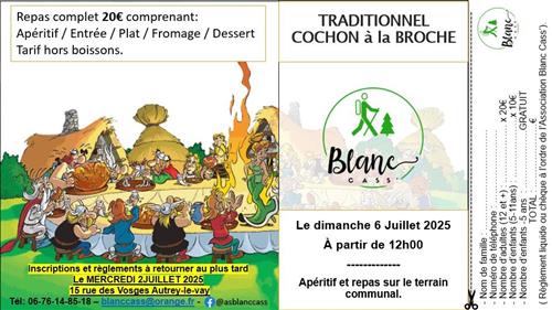 Repas cochon à la broche