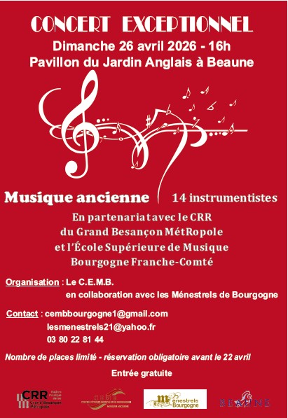 Concert de musique ancienne, en partenariat avec le conservatoire régional