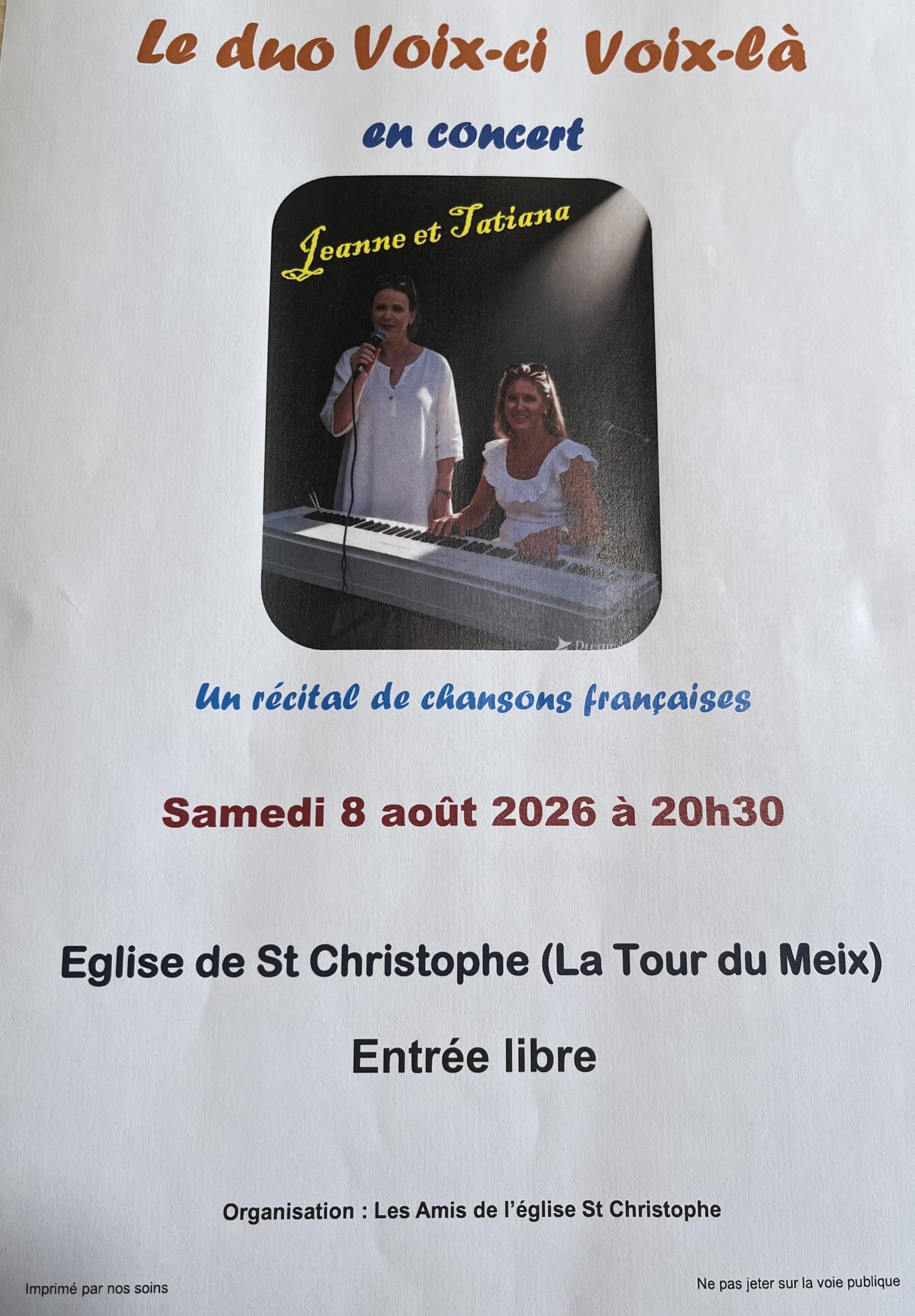 Concert le duo "voix-ci voix-là"