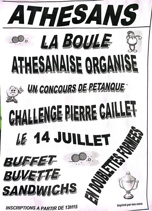 Concours de pétanque "Challenge Pierre CAILLET"