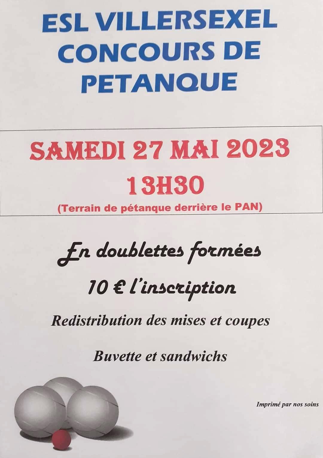 concours de pétanque 27 mai villersexel