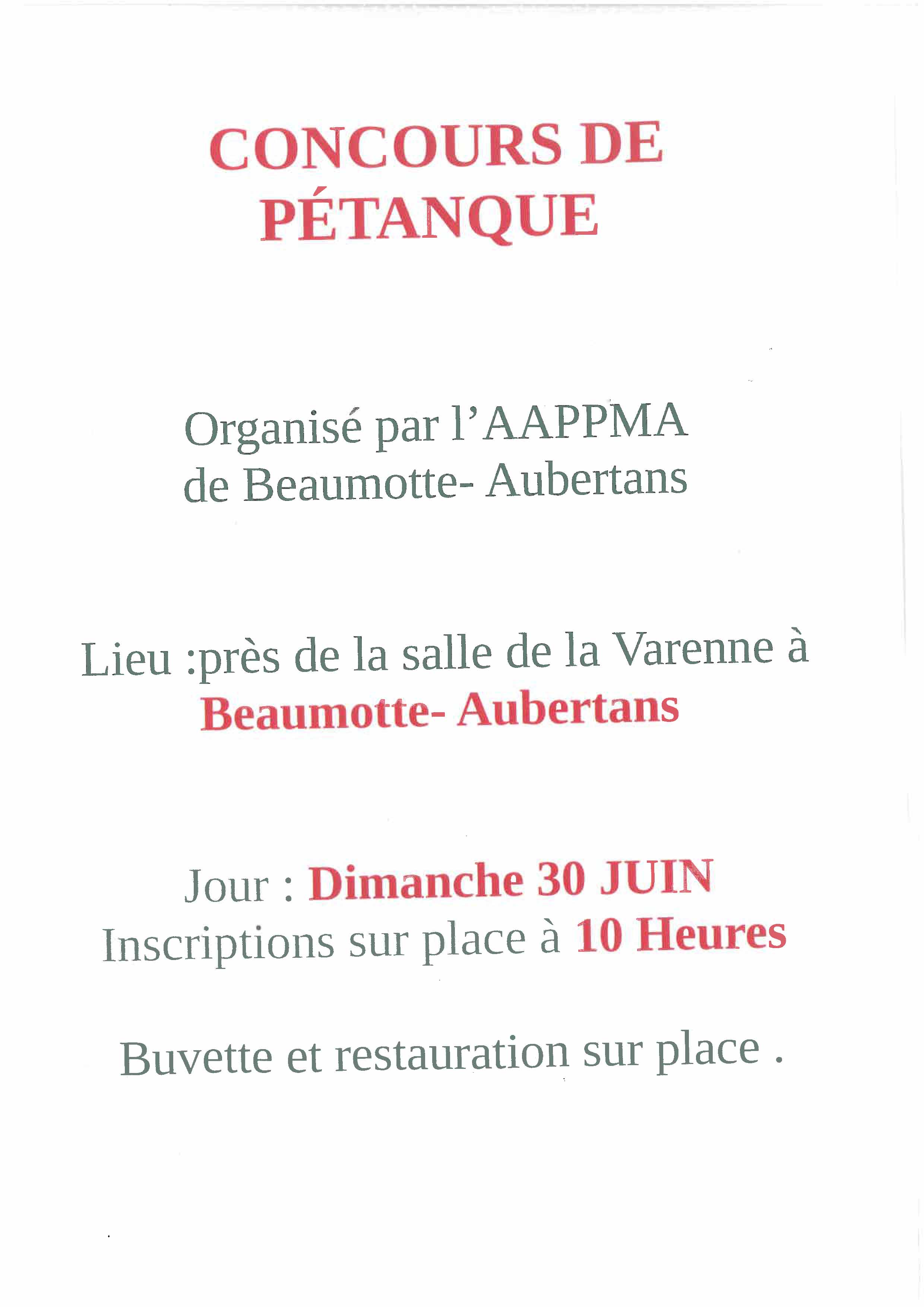 Concours de pétanque