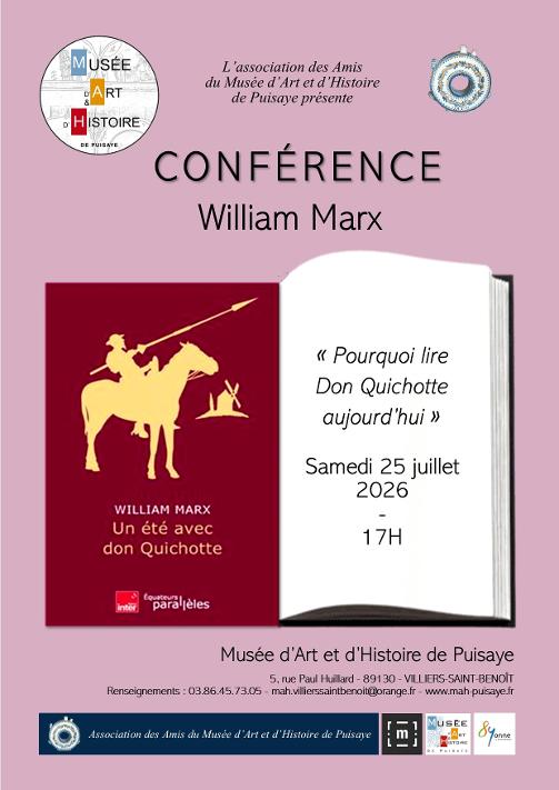 Conférence Willian Marx "Pourquoi lire Don Quichotte aujourd'hui"