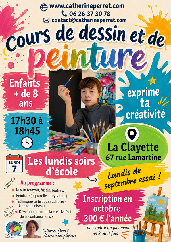 Cours de dessin et peinture enfant + 8 ans