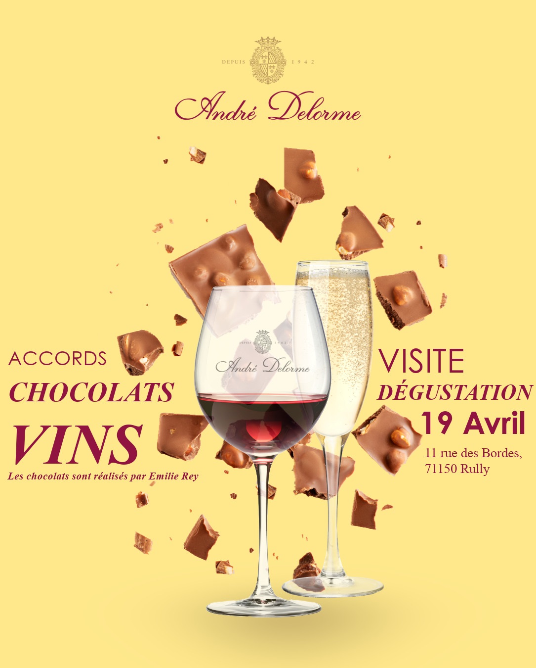 Affiche Dégustation Vins-Chocolats