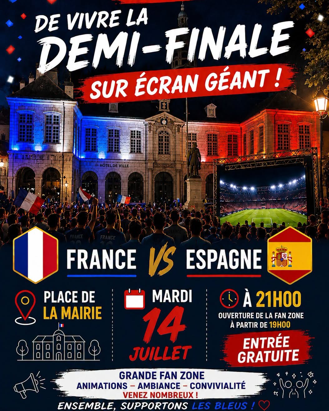 Vivre la demi-finale de la coupe du monde sur écran géant !