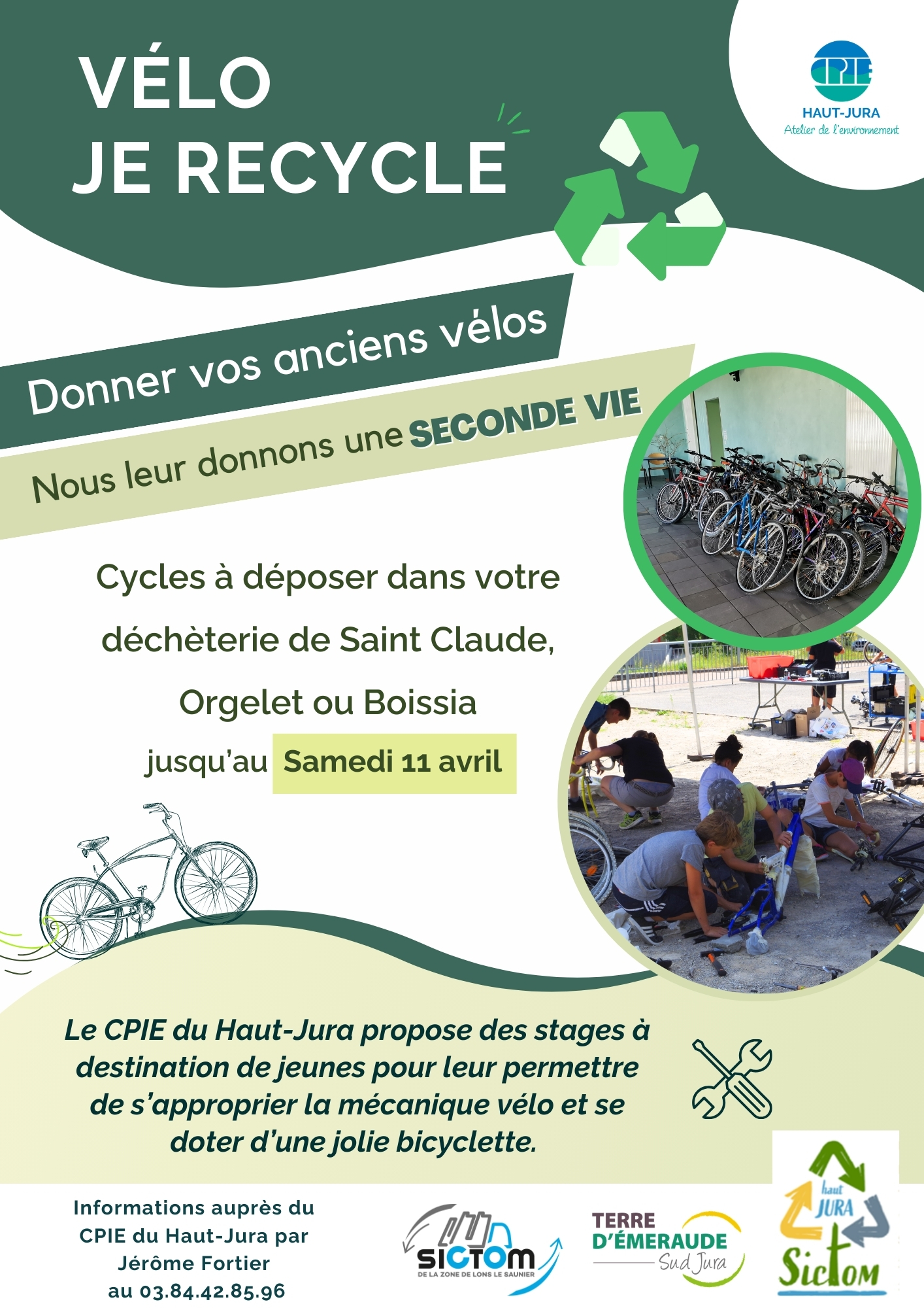 Dons de vélos dans les déchèteries du Haut-Jura