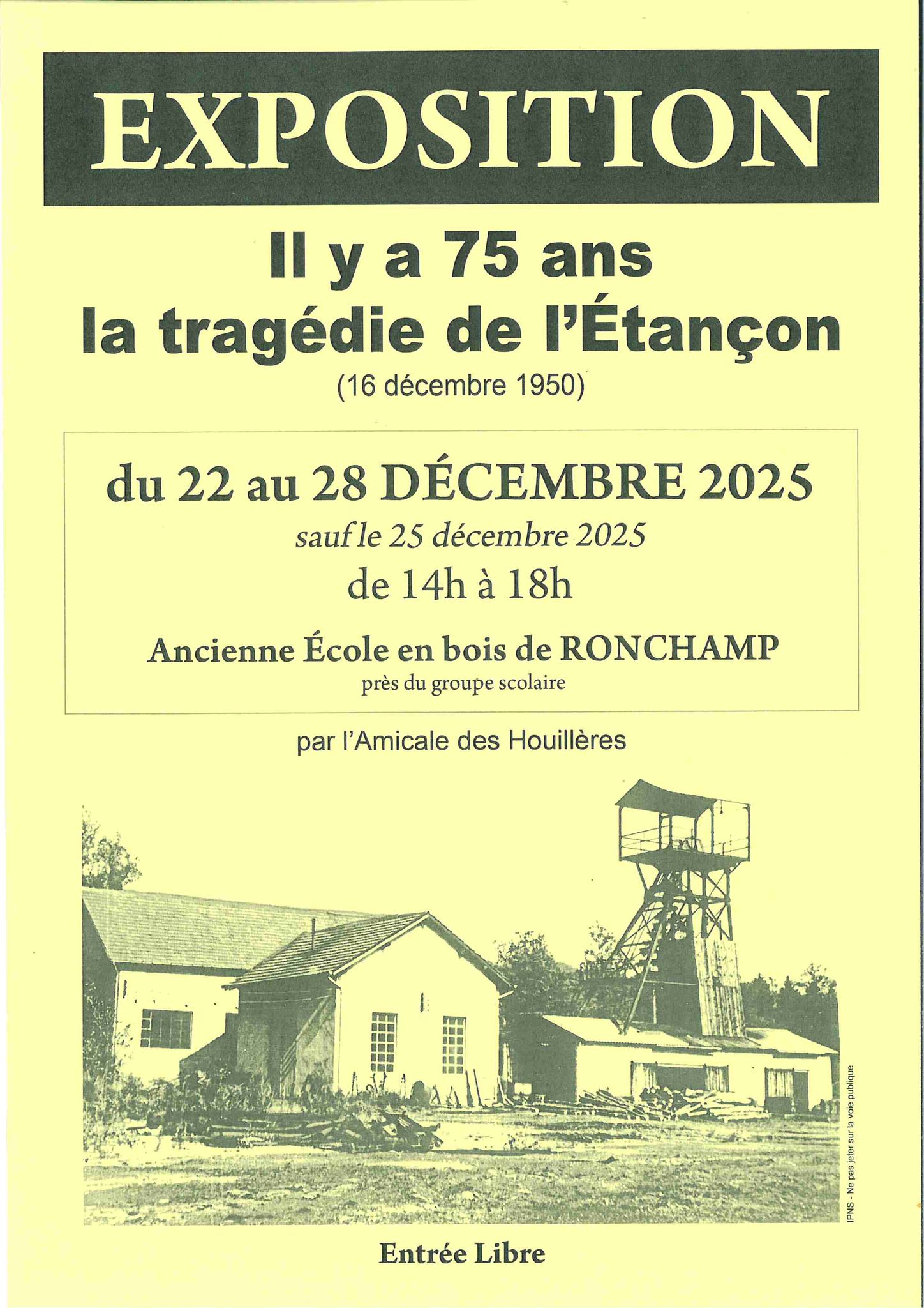 EXPOSITION  "Il y a 75 ans la trag�die de l'�tan�on"